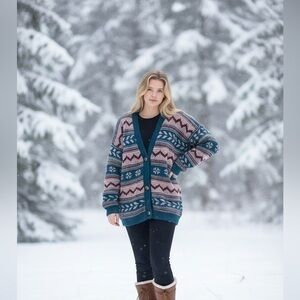 Vintage Wool-Ecuador Women's Sweater-Handmade
